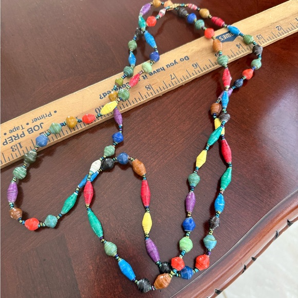 Vintage Jewelry - Vintage Super Long Multicolor Necklace
